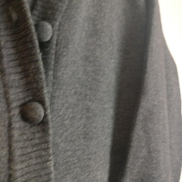 Coal Gray Premium soft wool Cardigan buttoned sweater dress has pockets100% Wool - Picture 6 of 9
